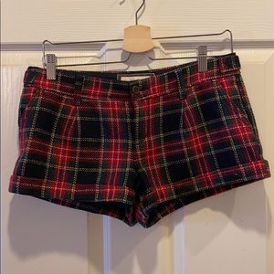 Plaid tweed shorts